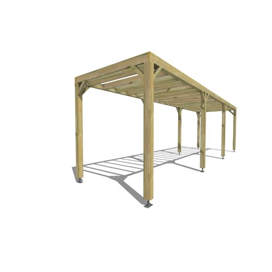 Pergola bois • 9m x 2m • indépendante • sens profondeur • lattage bois • livraison comprise