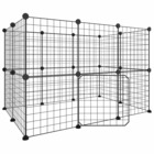 Cage animaux de compagnie à 20 panneaux et porte noir 35x35 cm