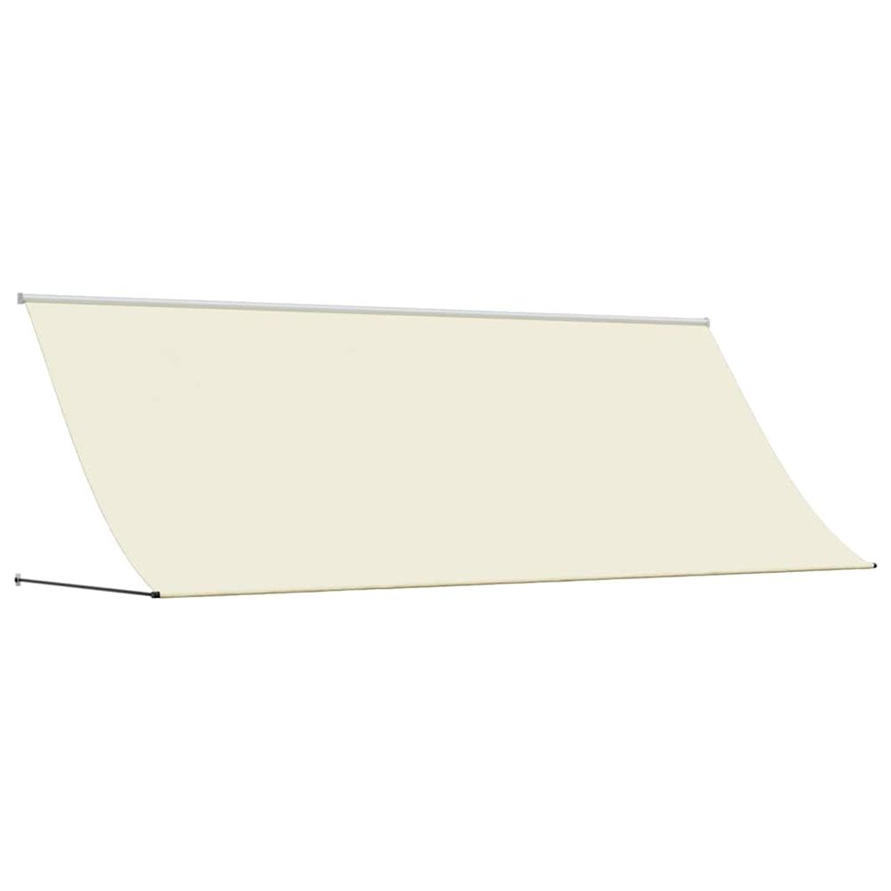 Auvent rétractable crème 350x150 m tissu et acier