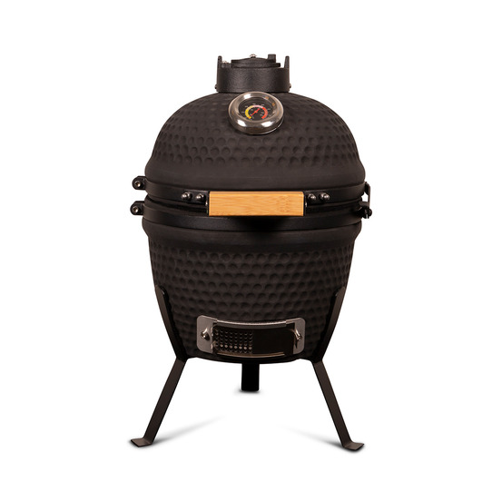 Kamado barbecue céramique patton classic 13'' - modèle mini - noir mat