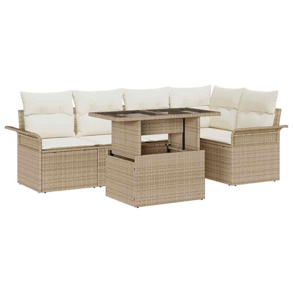Ensemble de canapé de jardin 6 pc beige