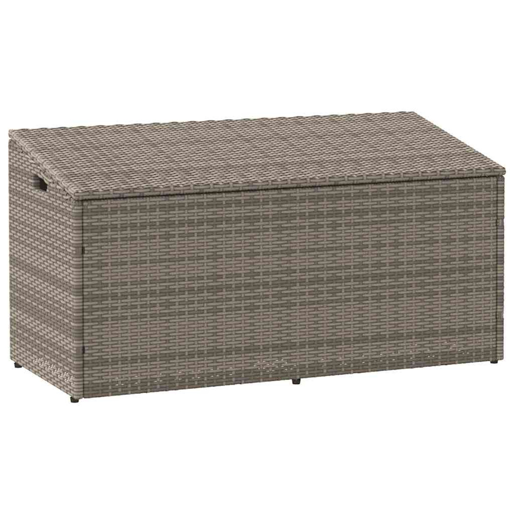 Coffre de rangement de jardin gris 110 x 50 x 58 cm résine tressée