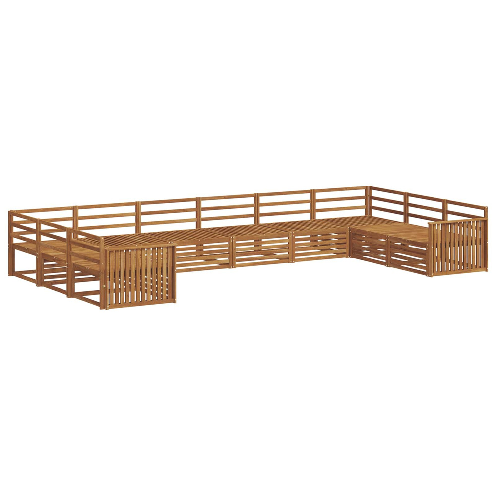 Ensembles de canapés 10 pcs naturel bois d'acacia massif