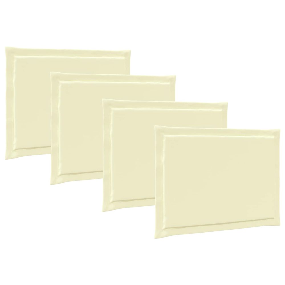 Coussins de siège 4 pc polyester crème 47 x 36 x 2 cm