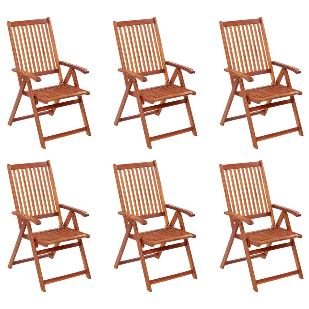 Chaises pliables de jardin 6 pcs Bois