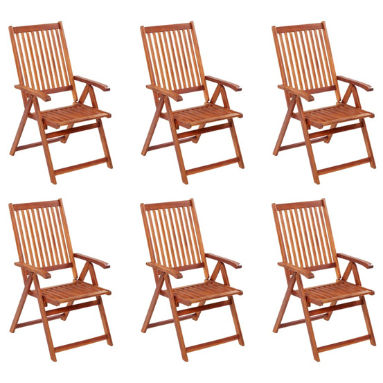 Chaises pliables de jardin 6 pcs Bois