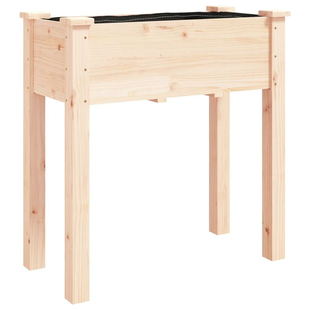 Jardinière d'extérieur avec doublure 71x37x76 cm bois massif de sapin