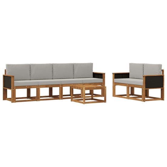 Ensemble de canapés d'extérieur 6 pc naturel et gris clair