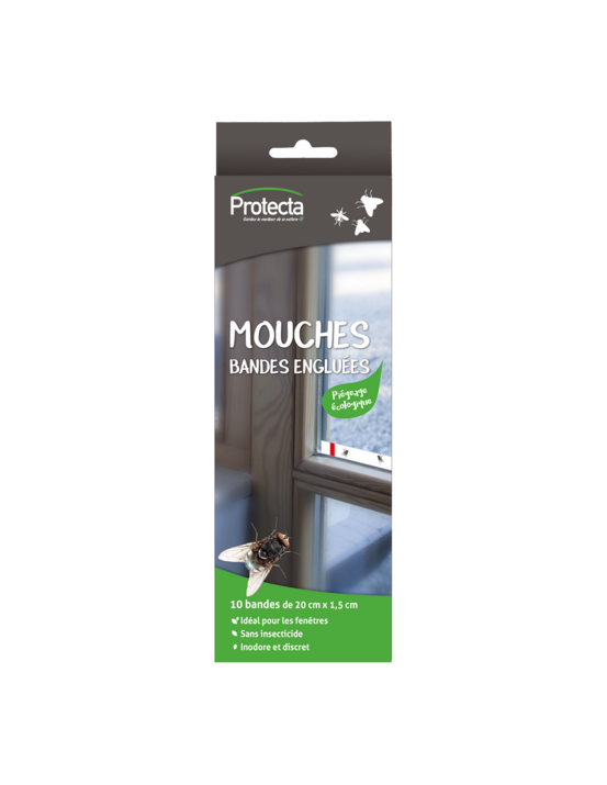 Mouches etui 10 bandes adhesives - protecta