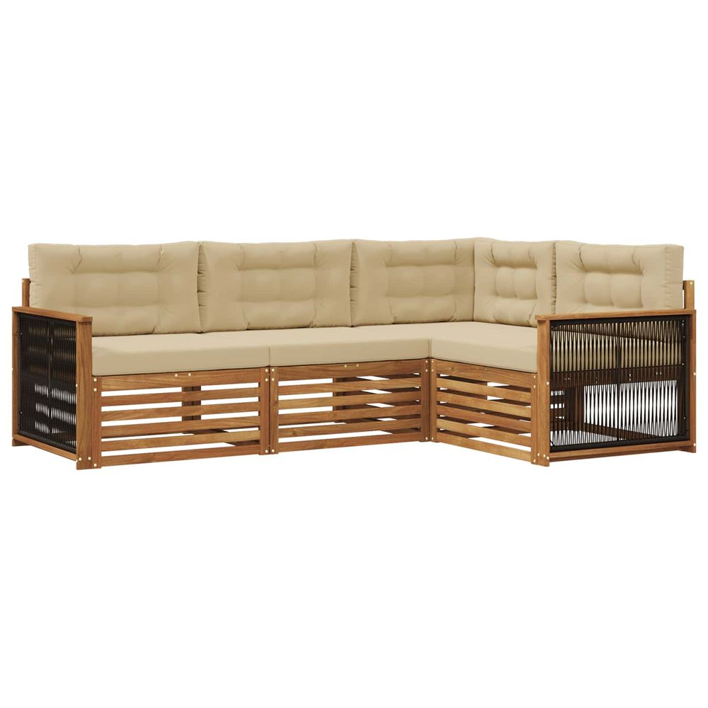 Ensemble de canapés d'extérieur 4 pc naturel et beige