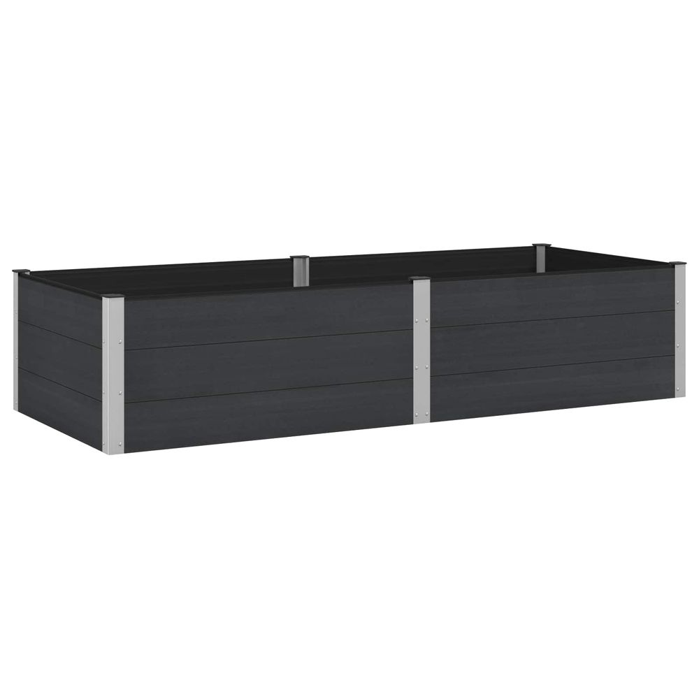 Jardinière surélevée noir 250 x 100 x 54 cm wpc et aluminium