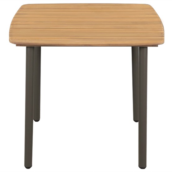 Table de jardin 80 x 80 x 72 cm bois d'acacia solide et acier