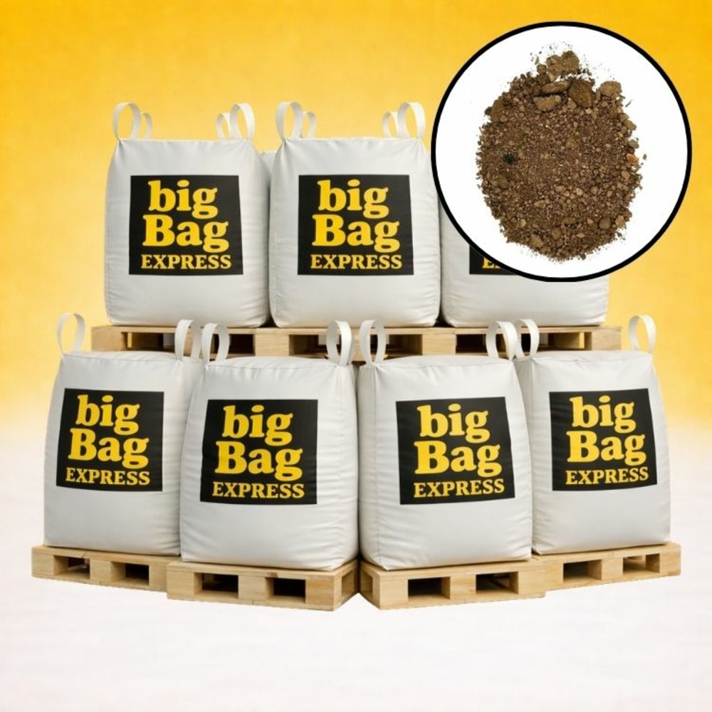 Pack 7 x big bag de 1m³ (+/- 9,8t) terre criblée amendée compostée à 5% - livraison premium