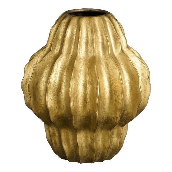 Mica decorations altea vase - h 28 x ø 25 cm - céramique - doré