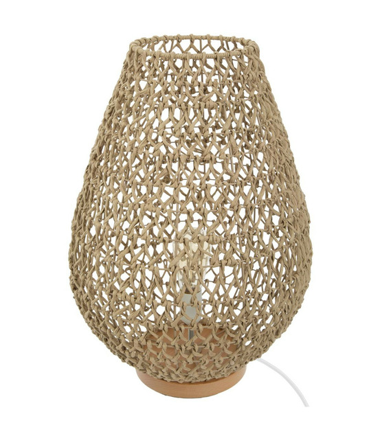 Lampe à poser en métal et socle en bois h 55 cm