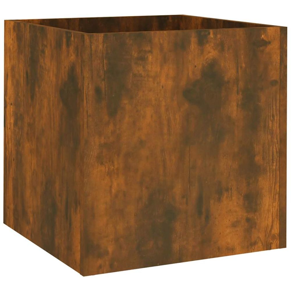 Jardinière d'extérieur chêne fumé 40x40x40 cm bois d'ingénierie
