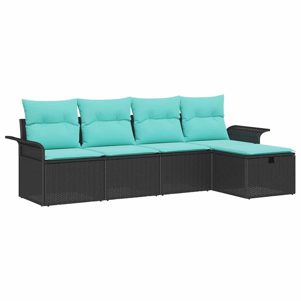 Ensemble de canapé de jardin 5 pc poly rotin
