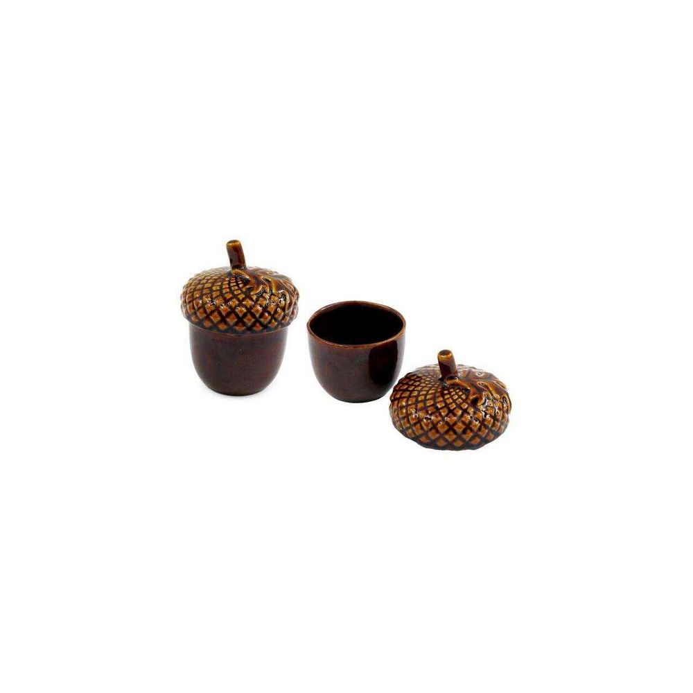 Ensemble de 2 pots de rangement en grès gland