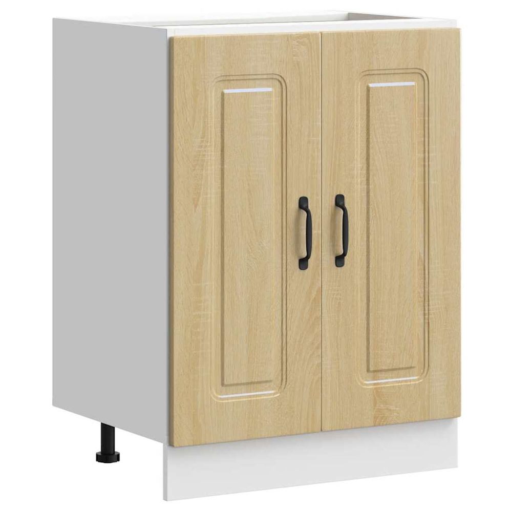 Meuble bas pour évier kalmar chêne sonoma bois d'ingénierie