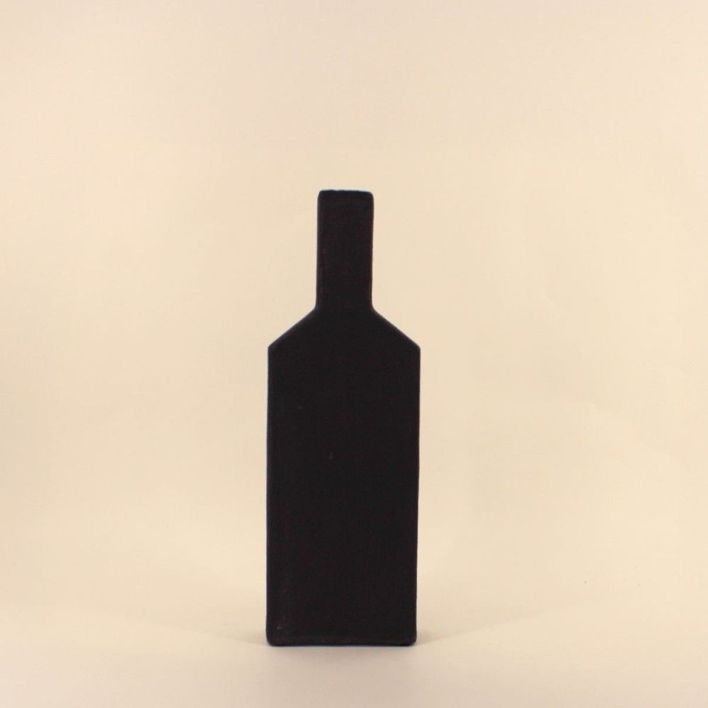 Vase bouteille géométrique en grès, h48cm