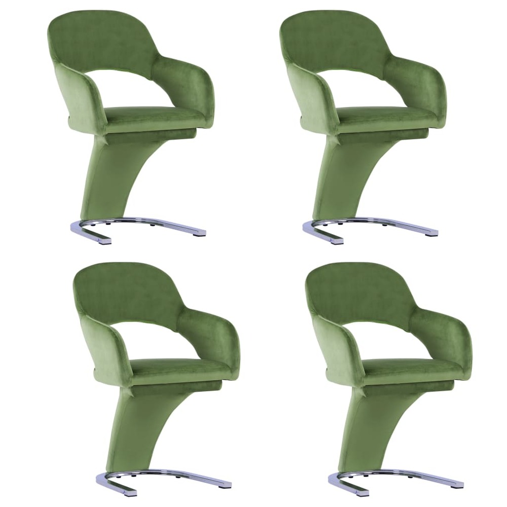 Chaises de salle à manger 4 pcs vert velours