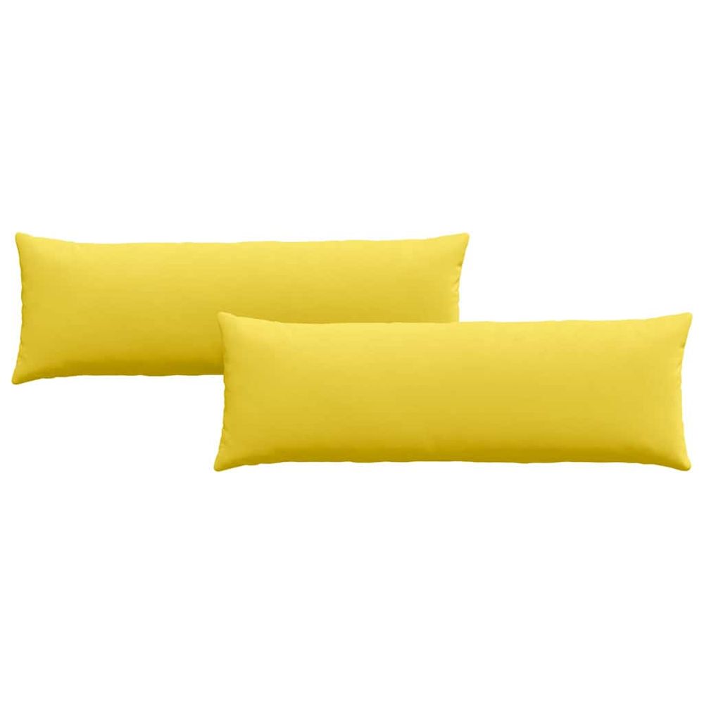 Coussins de canapé 2 pc tissu jaune clair 120 x 40 cm