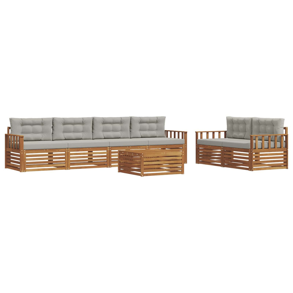 Ensemble de canapés d'extérieur 7 pcs gris naturel et clair