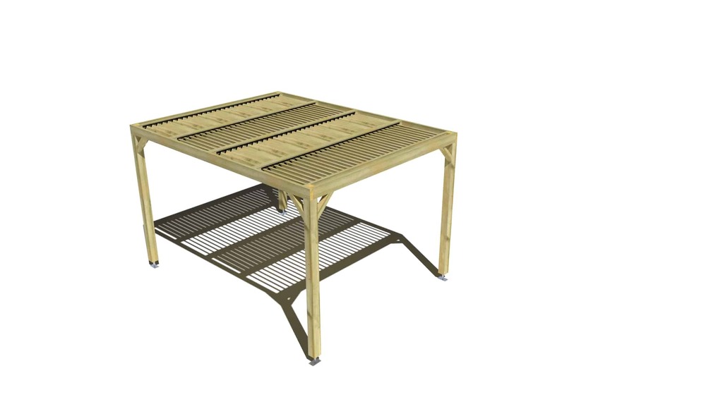 Pergola bois • 3m x 4m • indépendante • sens largeur • lames orientables bioclimatiques incluses • livraison comprise