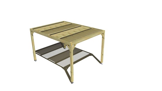 Pergola bois • 3m x 4m • indépendante • sens largeur • lames orientables bioclimatiques incluses • livraison comprise