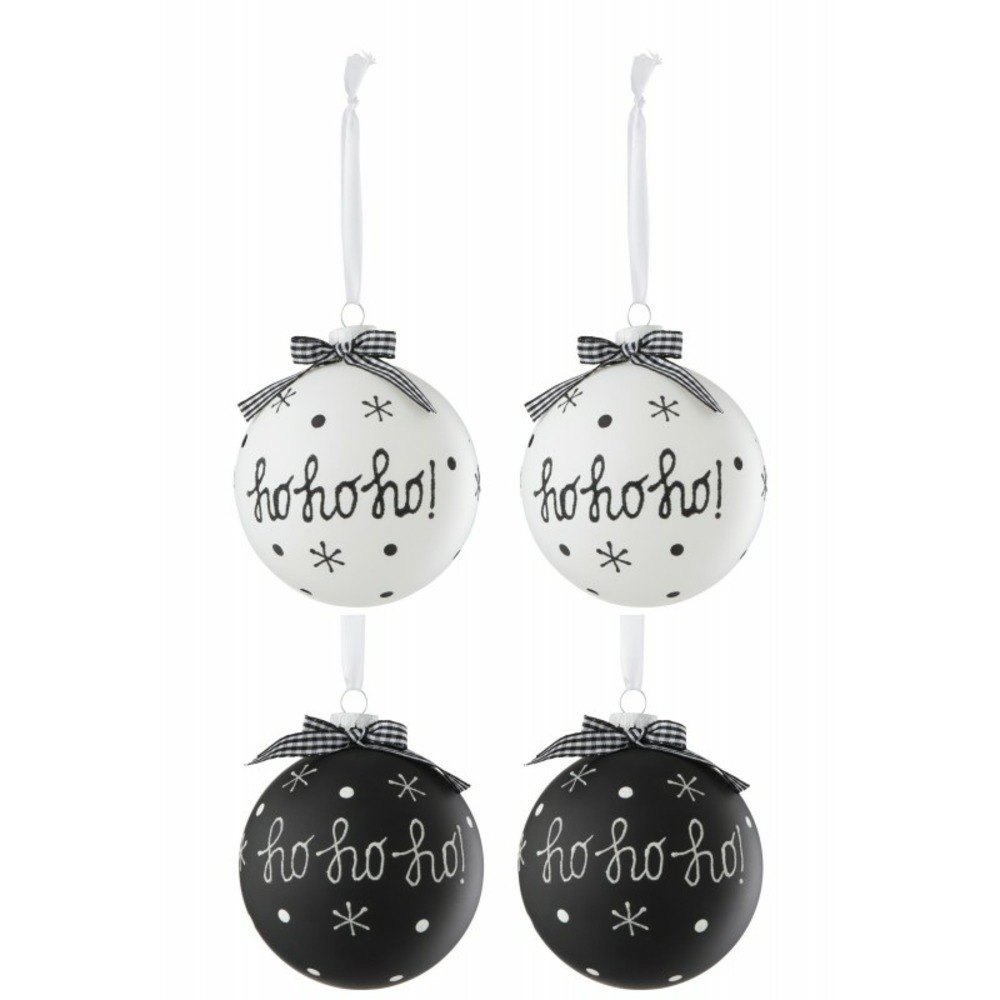 Boite de 6 boules de noël en verre noir 10x10x10 cm