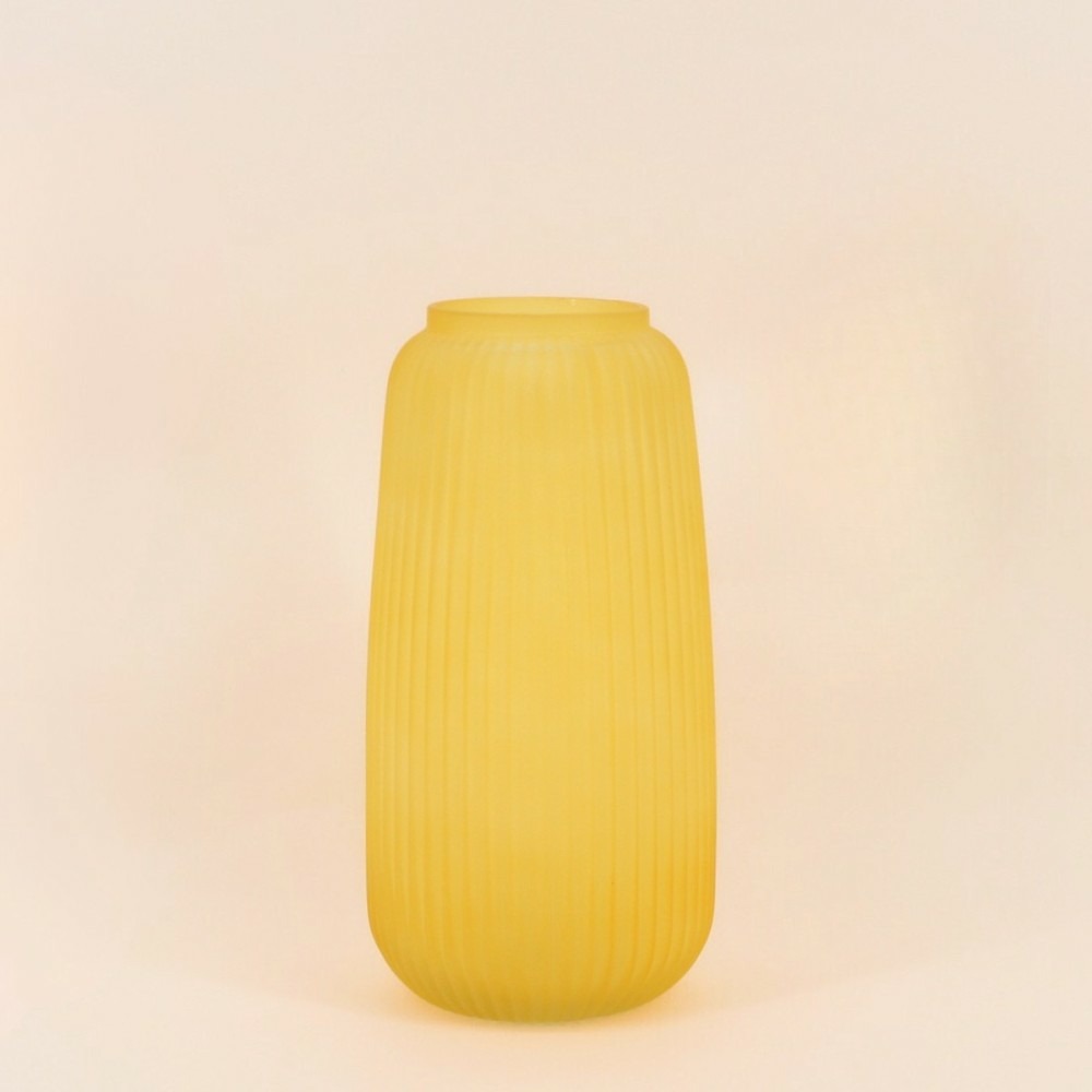 Vase en verre strié 30x15cm, tanis