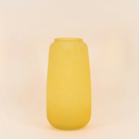 Vase en verre strié 30x15cm, tanis