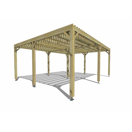 Pergola bois • 6m x 5m • indépendante • sens largeur • lattage bois • livraison comprise