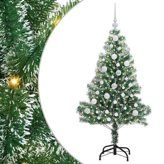 Arbre de noël artificiel floconné de neige avec lumière led