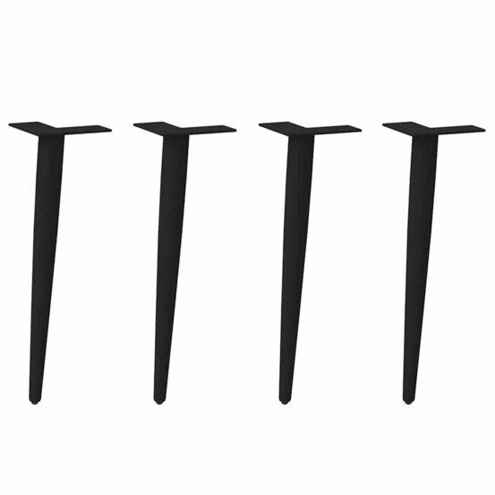 Pieds de table basse coniques 4 pièces noir 42-43 cm acier