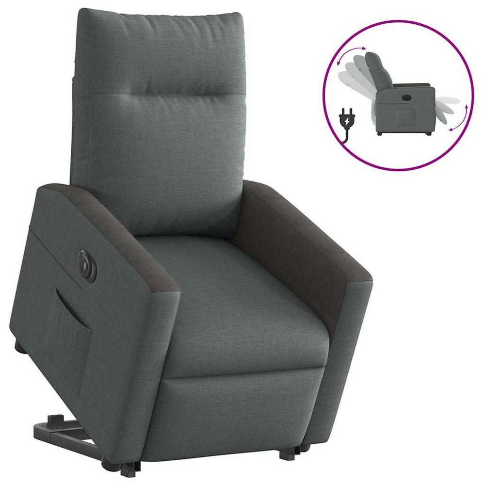 Fauteuil inclinable électrique gris foncé tissu