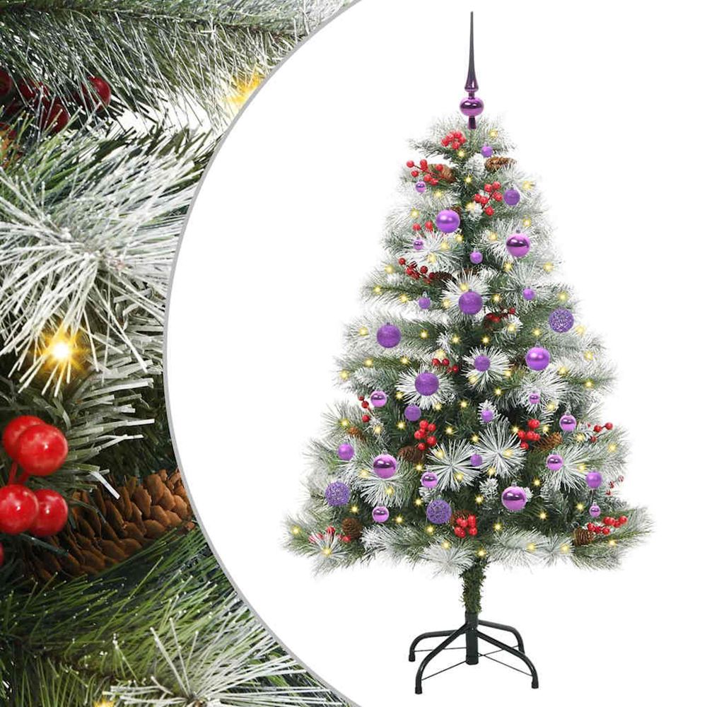 Sapin de noël artificiel vert et blanc 150 cm