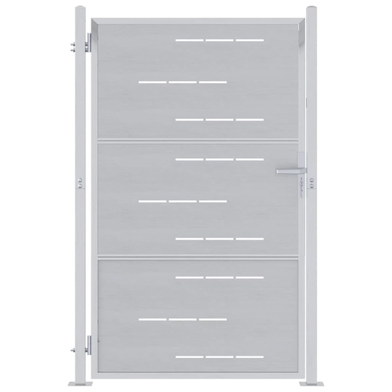 Porte de jardin argenté 85 x 120 cm acier inoxydable