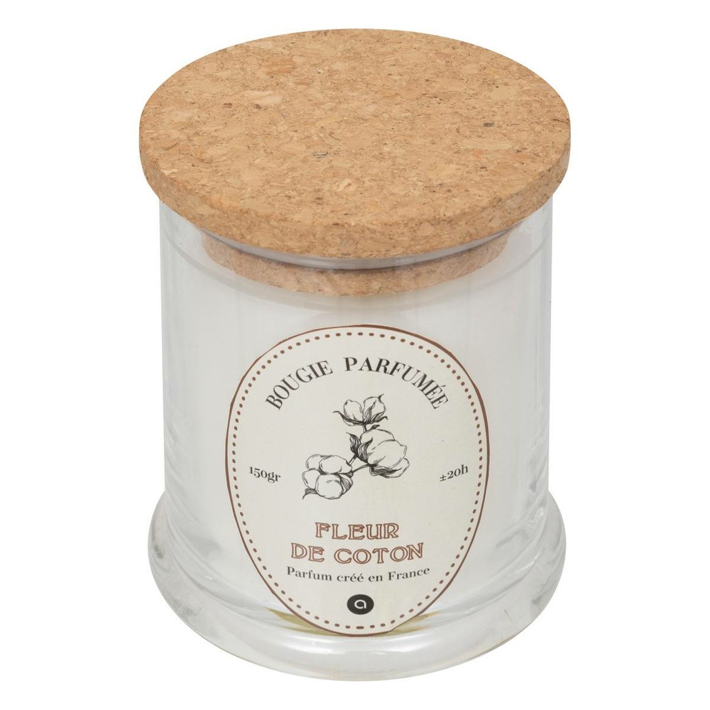 Bougie parfumée hapo 150g pot en verre avec couvercle coton