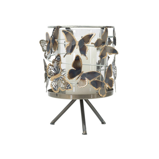 Photophore sur pied en métal