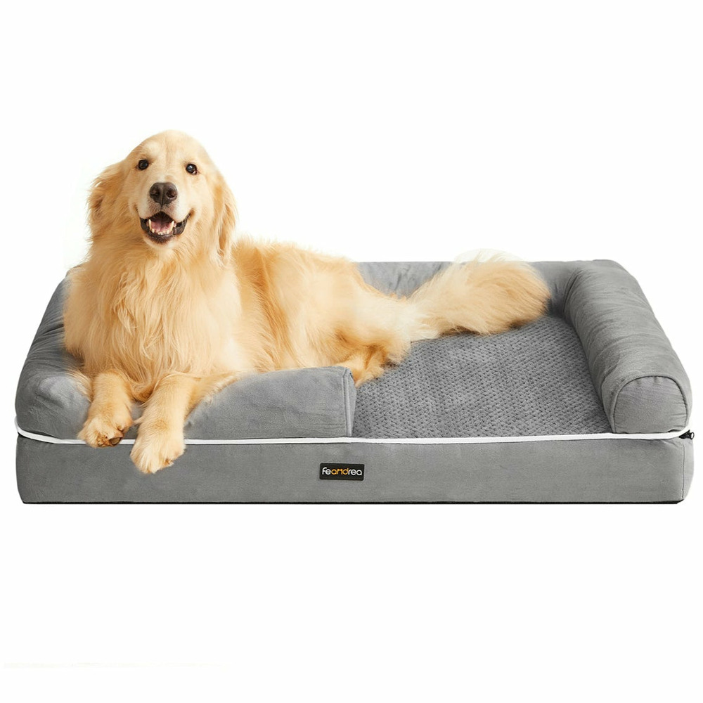 Panier pour chien orthopédique canapé lit pour animaux rembourrage moelleux bords rehaussé housse amovible et lavable 106 x 8