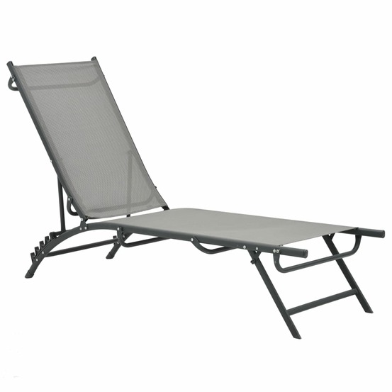 Chaises longues lot de 2 textilène et acier