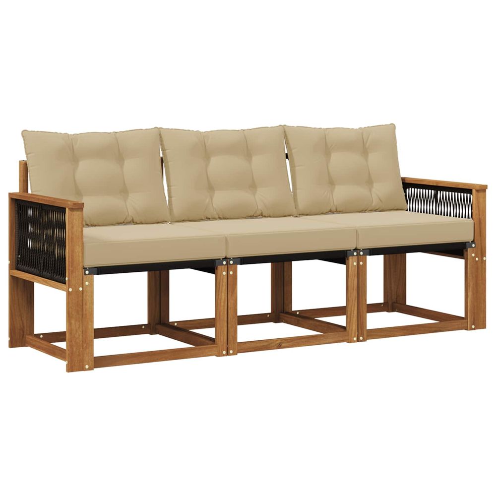Ensemble de canapés d'extérieur 3 pc naturel et beige