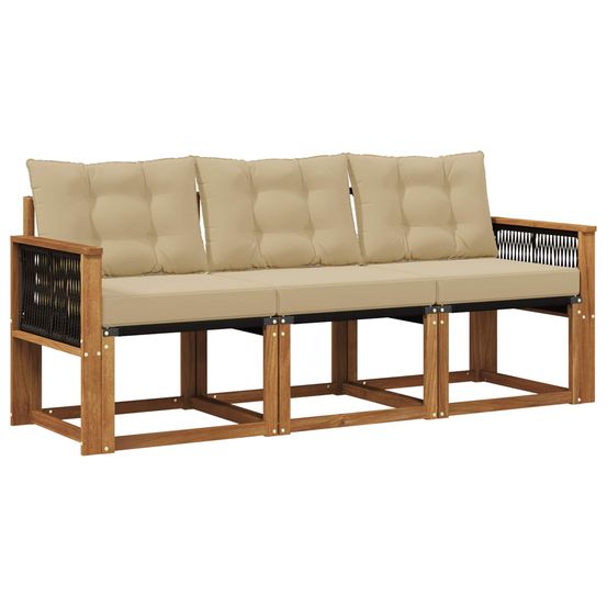 Ensemble de canapés d'extérieur 3 pc naturel et beige