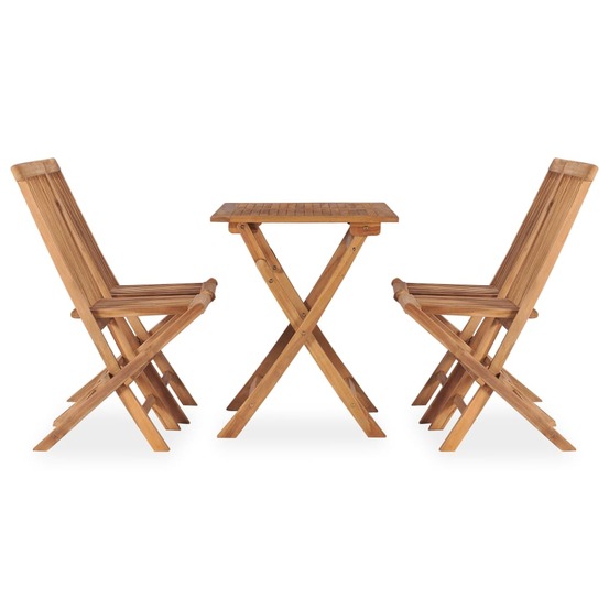 Ensemble à manger d'extérieur pliable 5 pcs bois solide de teck