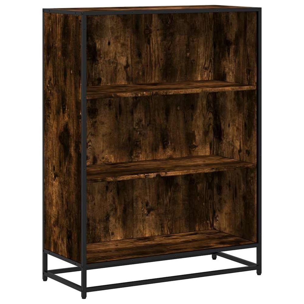 Bibliothèque chêne fumé 80,5x35x107,5 cm bois d'ingénierie