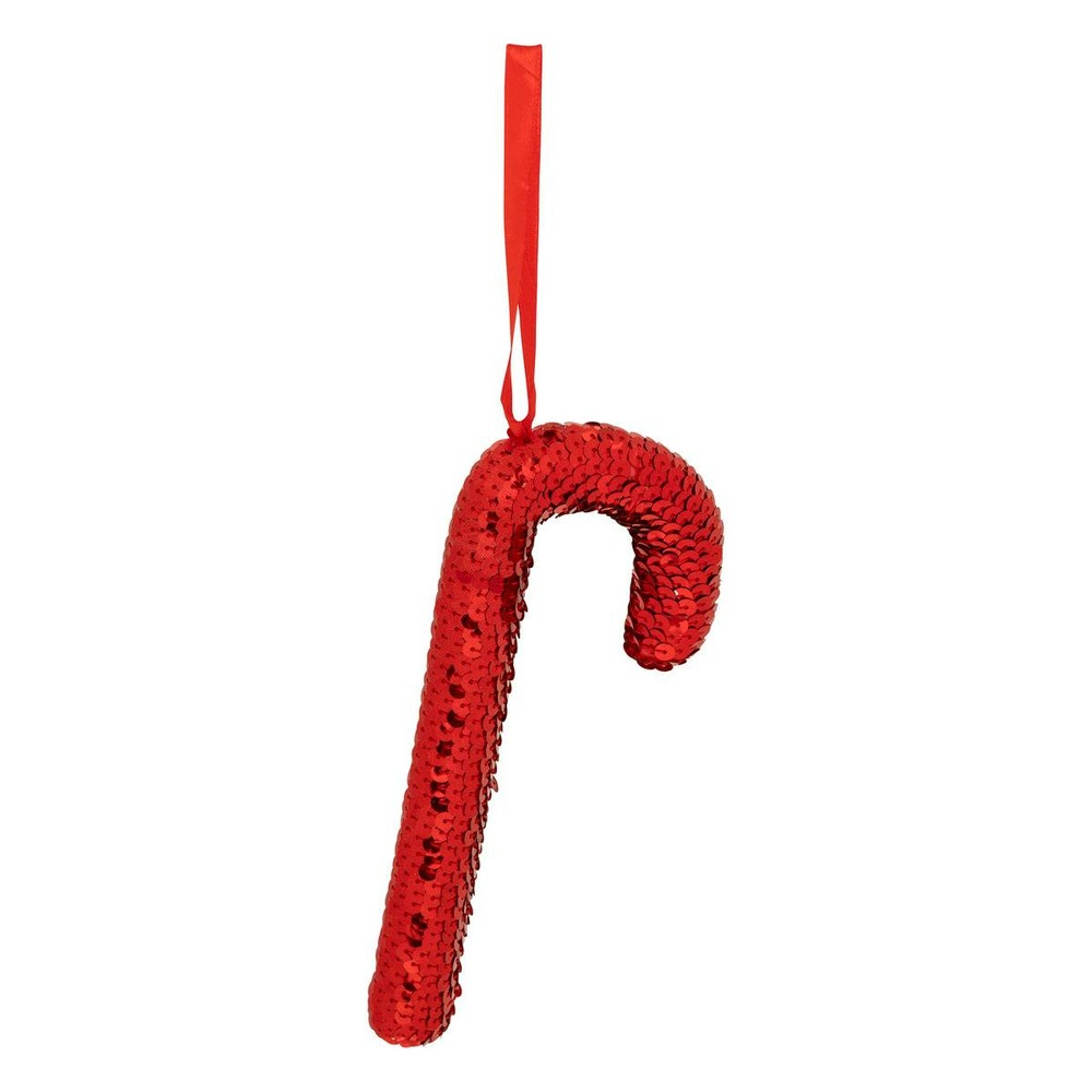 Sujet sucre d'orge sequins polystyrène h.20cm rouge