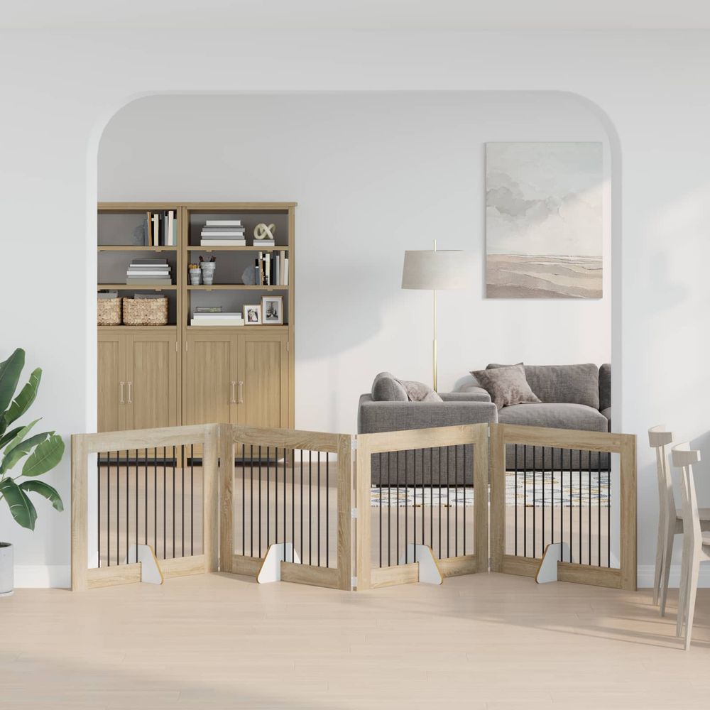 Barrière pliable chien bois d'ingénierie intérieur agencement libre 401cm chêne sonoma