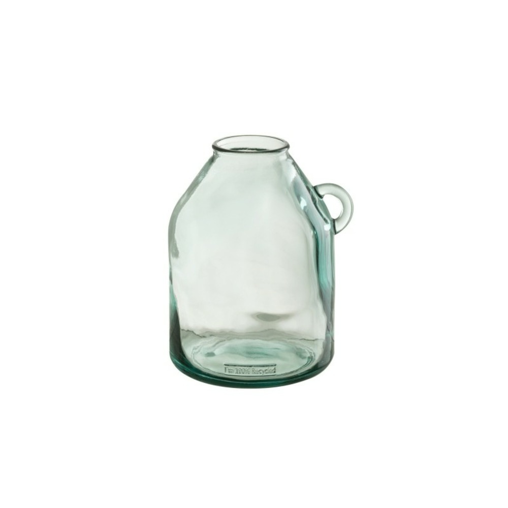 Vase avec anse en verre transparent 20x18x25 cm