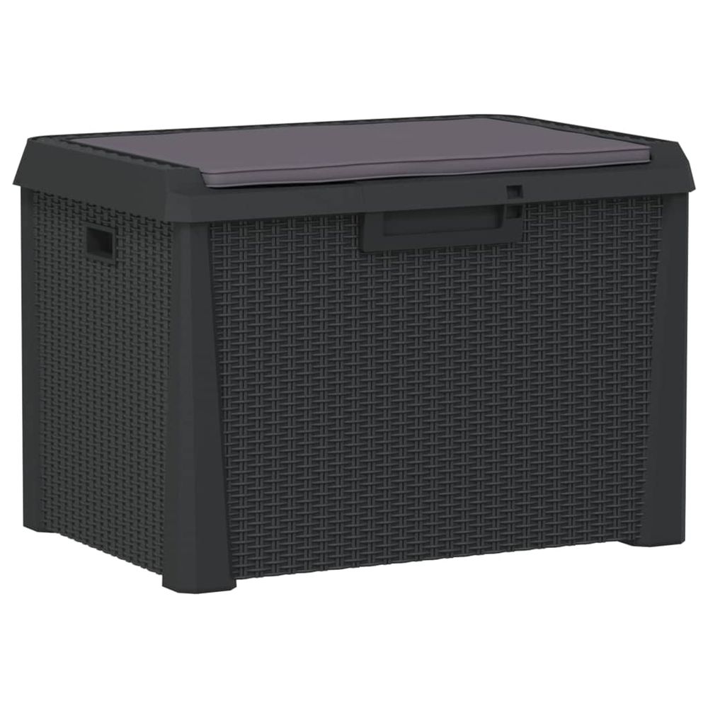 Boîte de rangement jardin coussin de siège anthracite 125 l pp